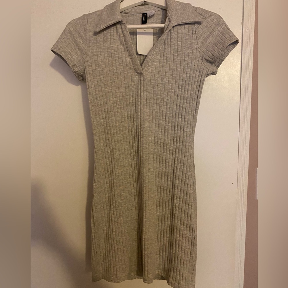 Grey mini collared dress, never worn